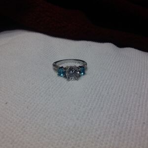 Cz and turquoise engagement ring